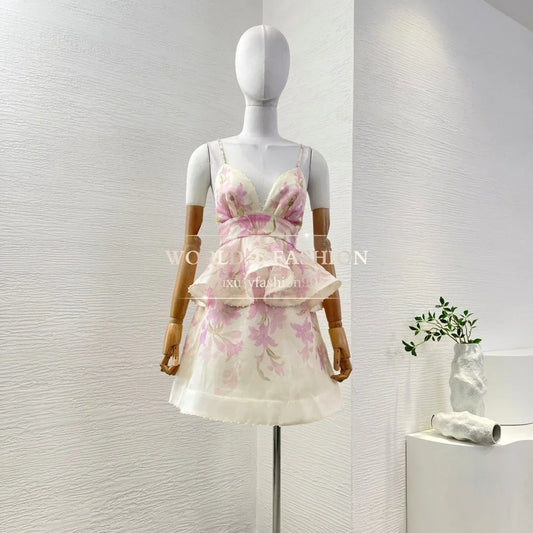 Rosy Days – Pink Violet Sleeveless Ruffle Dress