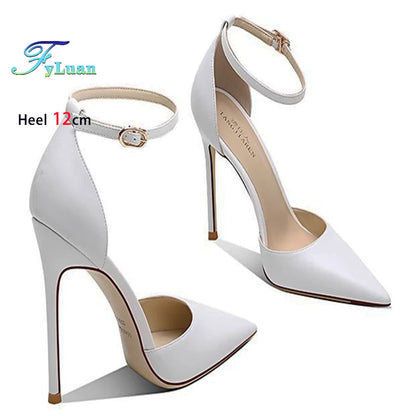 Spring Summer Fashion Sheepskin Heels – Women’s Buckle Strap Sandals (6–12cm)