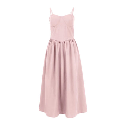 Sexy Sleeveless A-Line Dress for Women – Mid-Length Feminine Summer Style