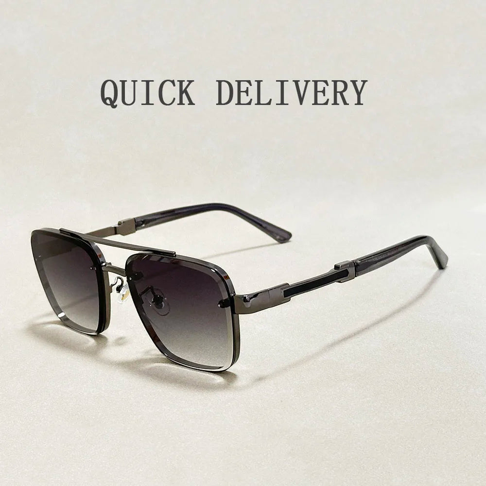 Trendy Vintage Sunglasses – Luxury Square Shades for Men and Women, Zonnebril Style