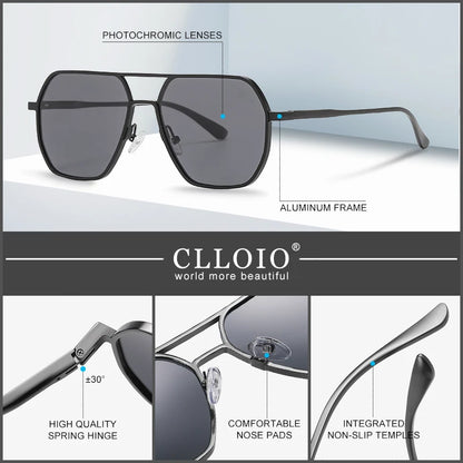 Unisex Aluminum Chameleon Sunglasses – CLLOIO Polarized UV Protection Eyewear