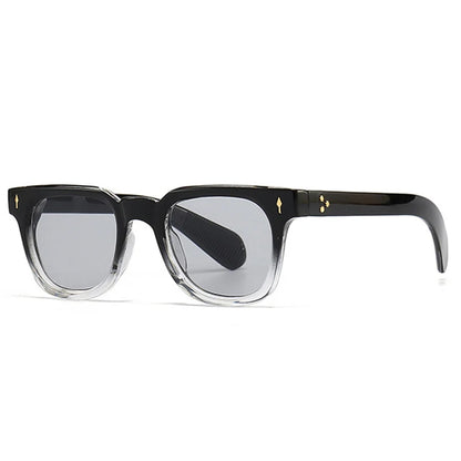 SHAUNA Unisex Retro Rivet Sunglasses – Square Frame Green UV400 Protection