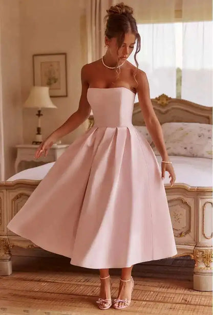 Sexy & Sophisticated: NIDANSSI Strapless Backless Bodycon Dress for Women