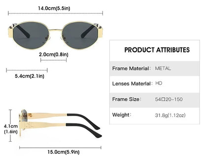 Unisex Fashion Metal Frame Sunglasses – Stylish Designer UV400 Shades