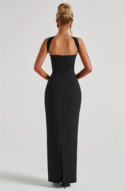 Sexy Strapless Scarf-Neck Maxi Dress for Women – Night Out Essential