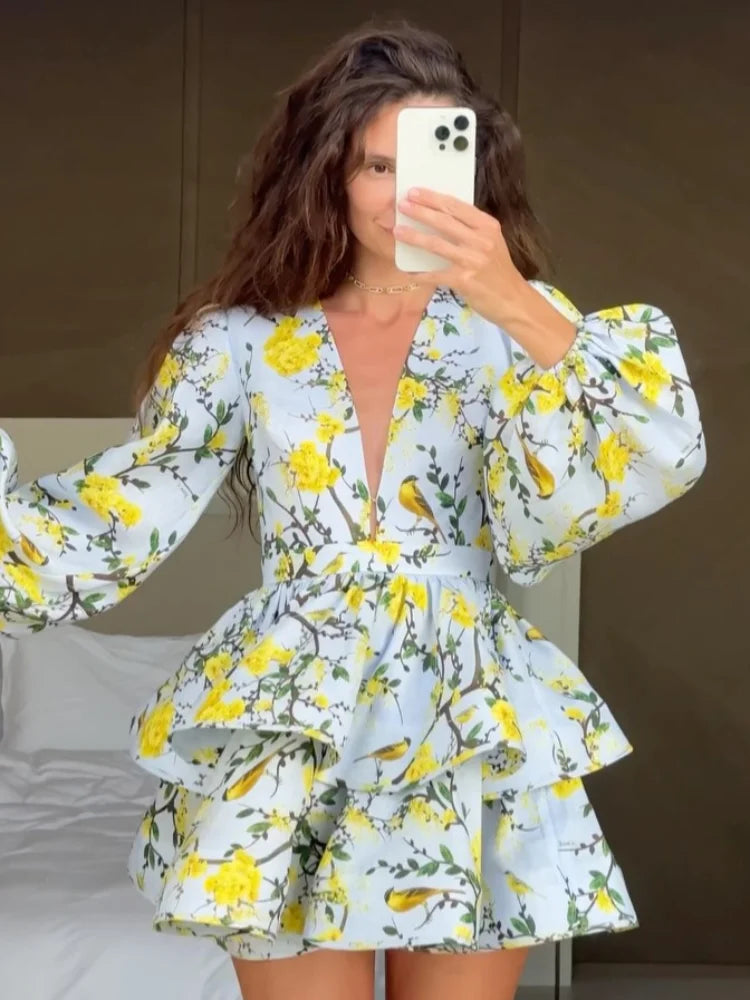 Vibrant Elegance Deep V Dress™