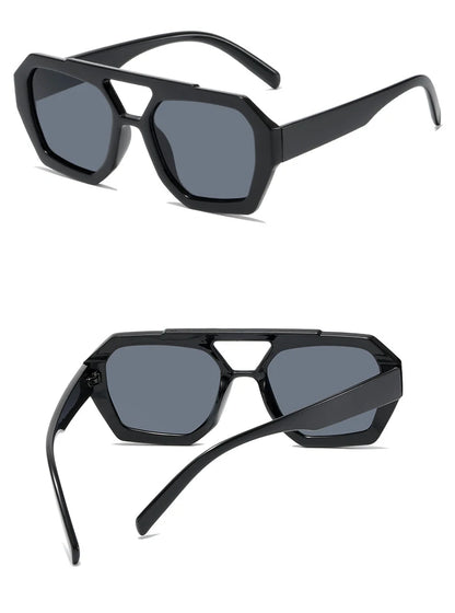 VintEdge Luxe – Square Sunglasses with Double Bridge Design