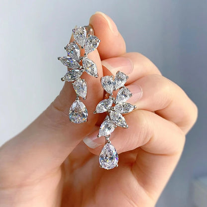 Luxury White Sapphire Drop Earrings – Wedding & Gift Jewelry