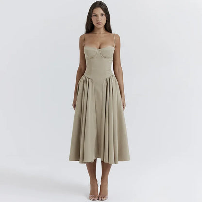 Stylish Spaghetti Strap Midi Dress – Suninheart Casual & Elegant