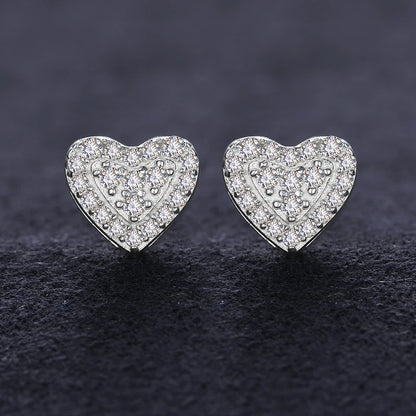 Brilliant Round Moissanite Earrings – Sterling Silver Studs, Dazzling Gift for Him or Her