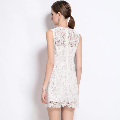 Crystal Petal – Elegant Sleeveless Tank Dress