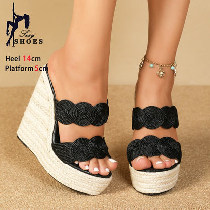 Bold & Beautiful: Summer Wedge Platform Slippers for Modern Women