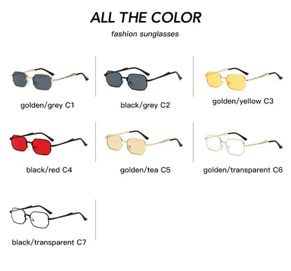 Classic Narrow Metal Sunglasses – Sleek Rectangle Design for Men & Women