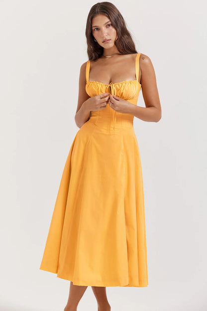2025 Suninheart Summer Dress – Floral Print, Lace-Up, and Breezy Elegance