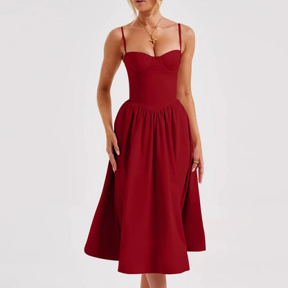 Sexy Sleeveless A-Line Dress for Women – Mid-Length Feminine Summer Style