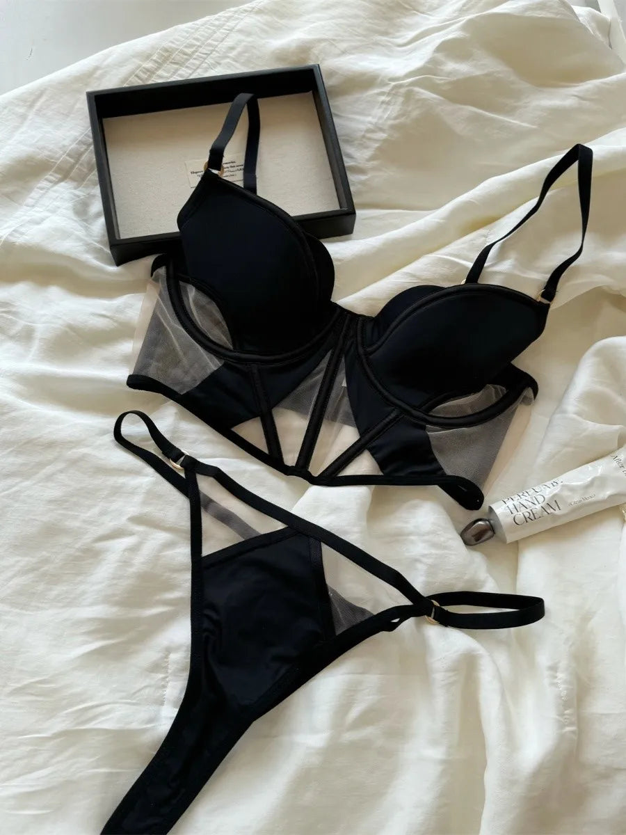 Elegant French Lace Bra – Sexy Fishbone Big Chest Gathering Mesh Underwear