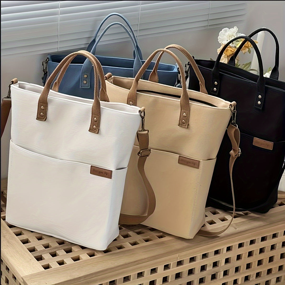 Thick Canvas School Tote Bag – Stylish & Durable Everyday Bag for Women