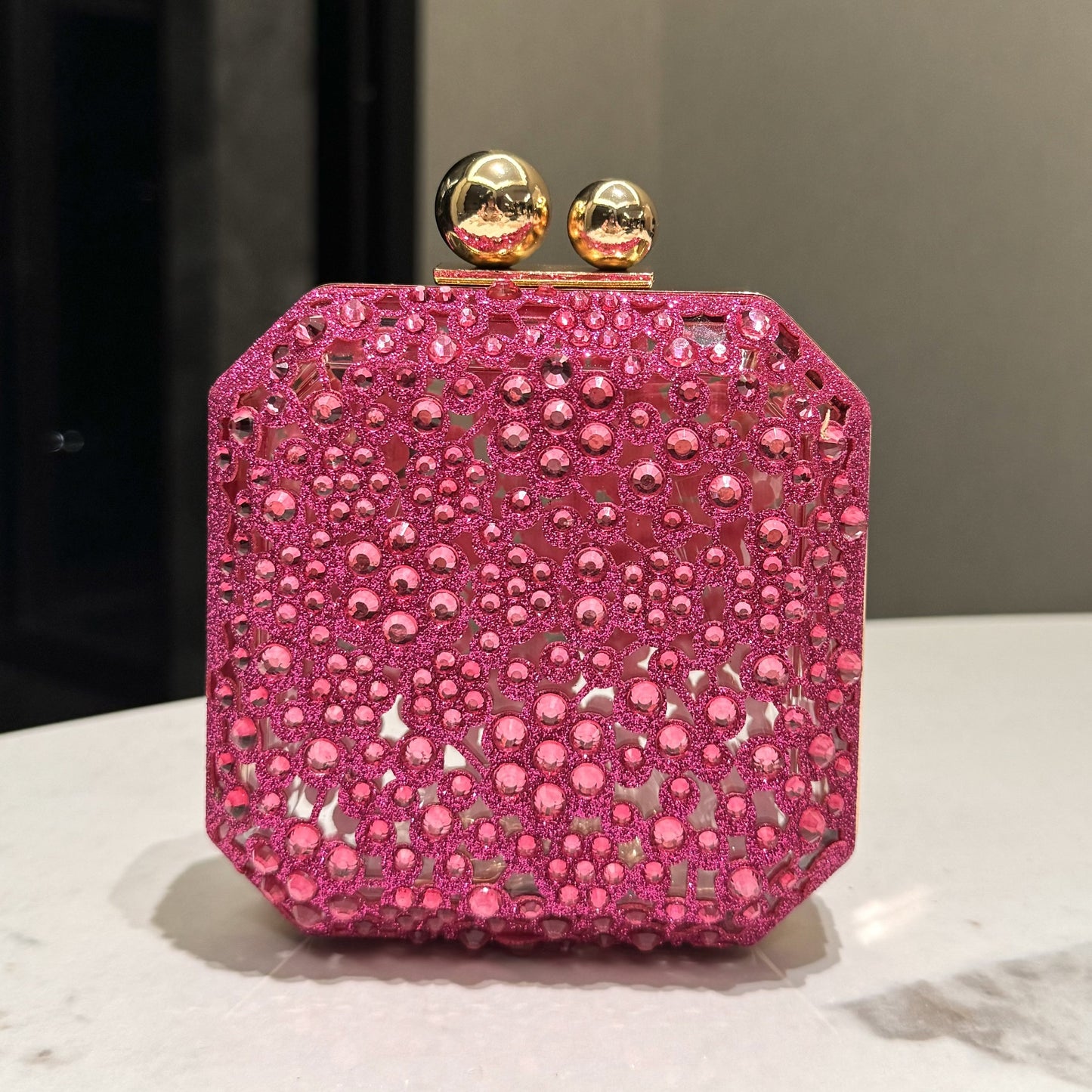 Radiant Crystal-Embellished Box Evening Bag – Perfect for Parties, Banquets & Formal Events